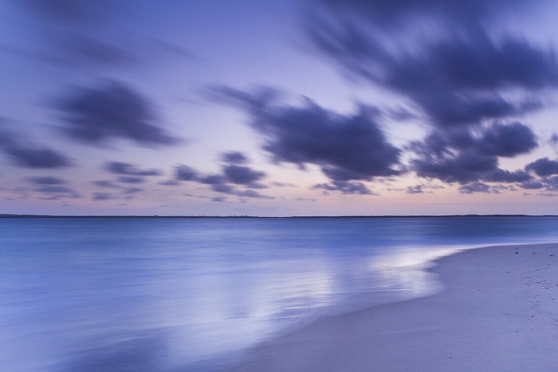 Dusk on the beach at Kizingo, Lamu Island, Kenya, East Africa, Africa