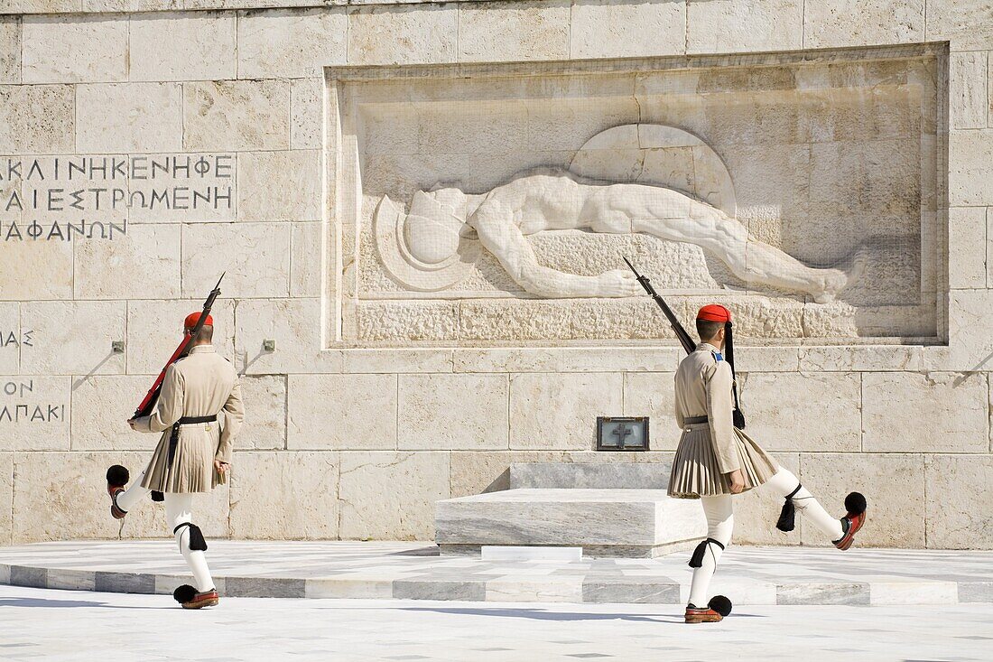 Changing of the Guard at the Tomb of the Unknown Soldier, Athens, Greece, Europe