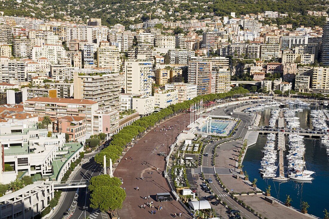 Monte Carlo viewed from Old Monaco, Monte Carlo, Monaco, Mediterranean, Europe