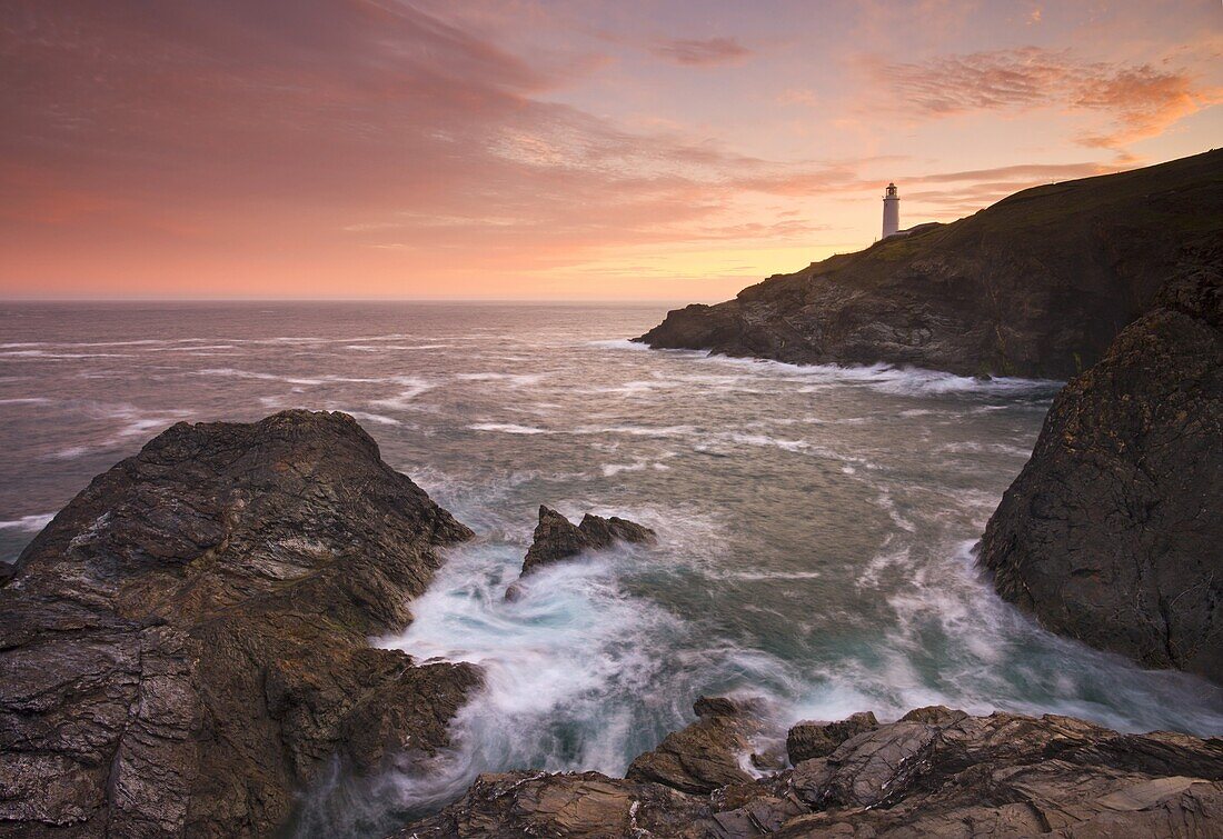 Sunrise at Trevose Head on the North Cornish coast, Cornwall, England, United Kingdom, Europe