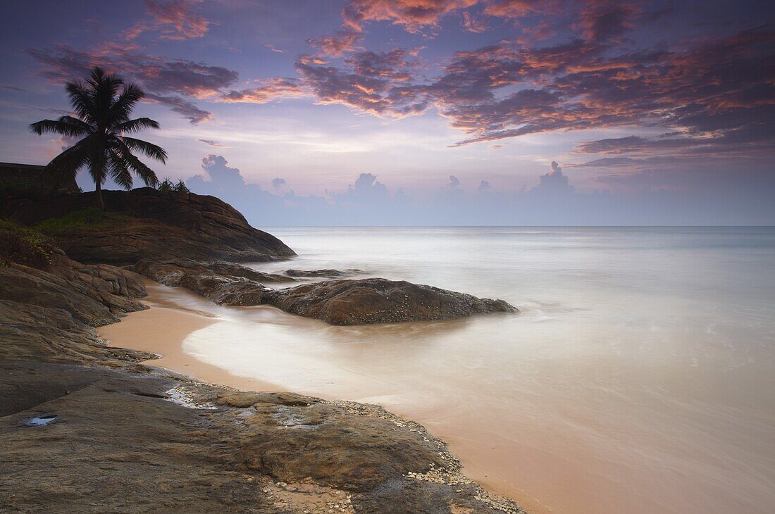 Bentota beach at sunset, Western Province, Sri Lanka, Asia