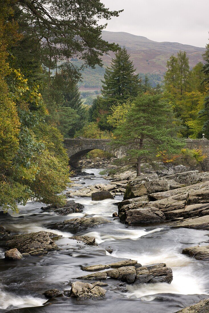 The Falls of Dochart at Killin, Loch Lomond and The Trossachs National Park, Stirling, Scotland, United Kingdom, Europe