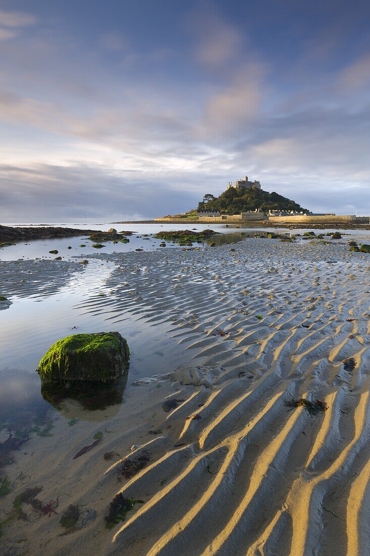 Low tide at St.Michaels Mount, Cornwall, England, United Kingdom, Europe