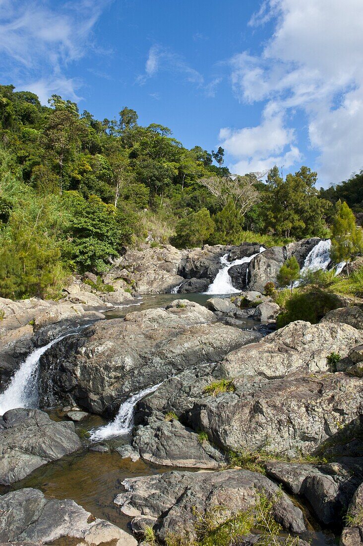 Waterfalls of Ciu on the east coast of Grande Terre, New Caledonia, Melanesia, South Pacific, Pacific