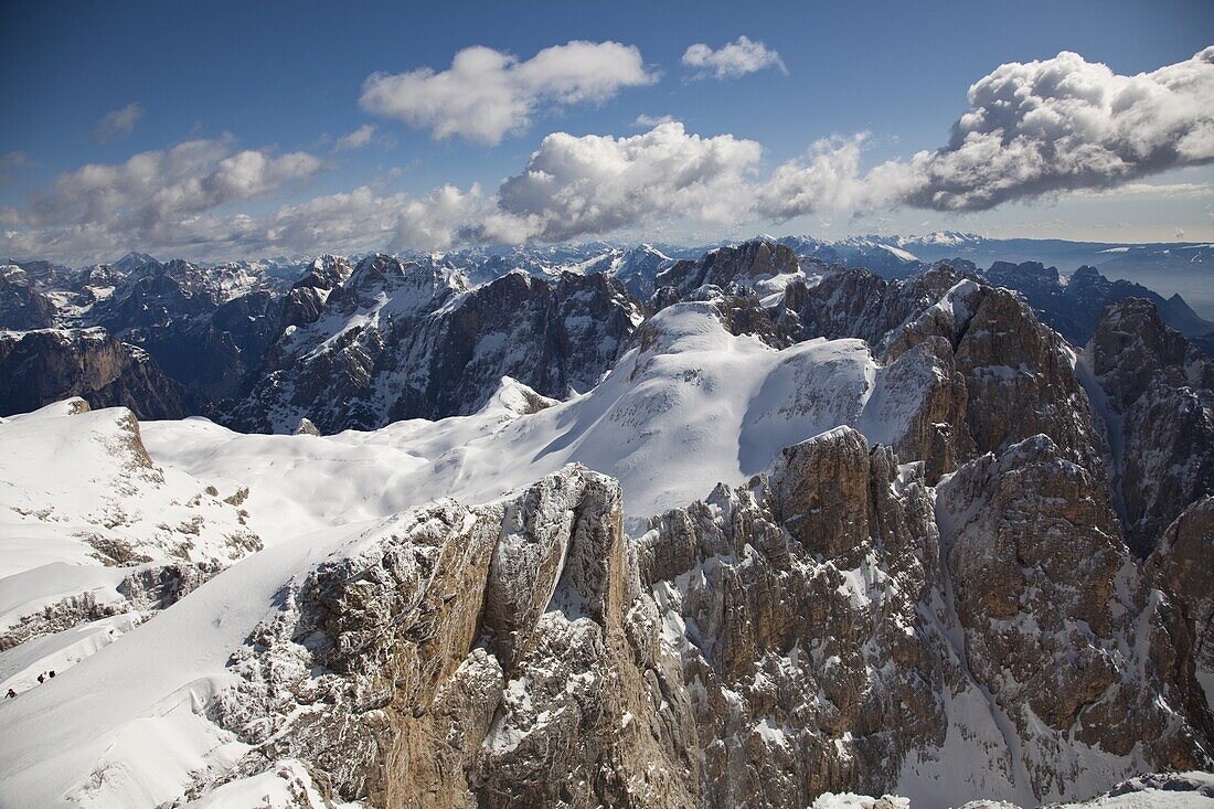 Ski mountaineering, Pale di San Martino, Cima Fradusta ascent, Dolomites, Trentino-Alto Adige, Italy