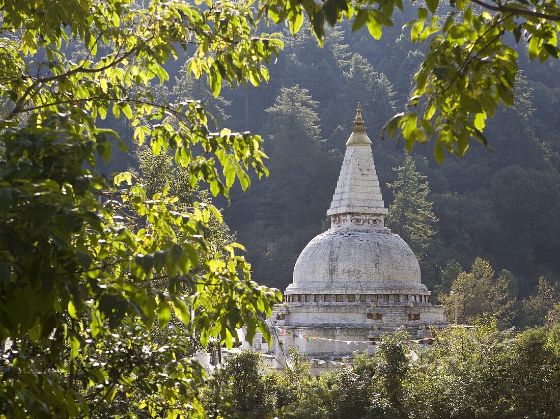 Chendebji Chorten between Wangdue Phodrang and Trongsa, Bhutan, Asia