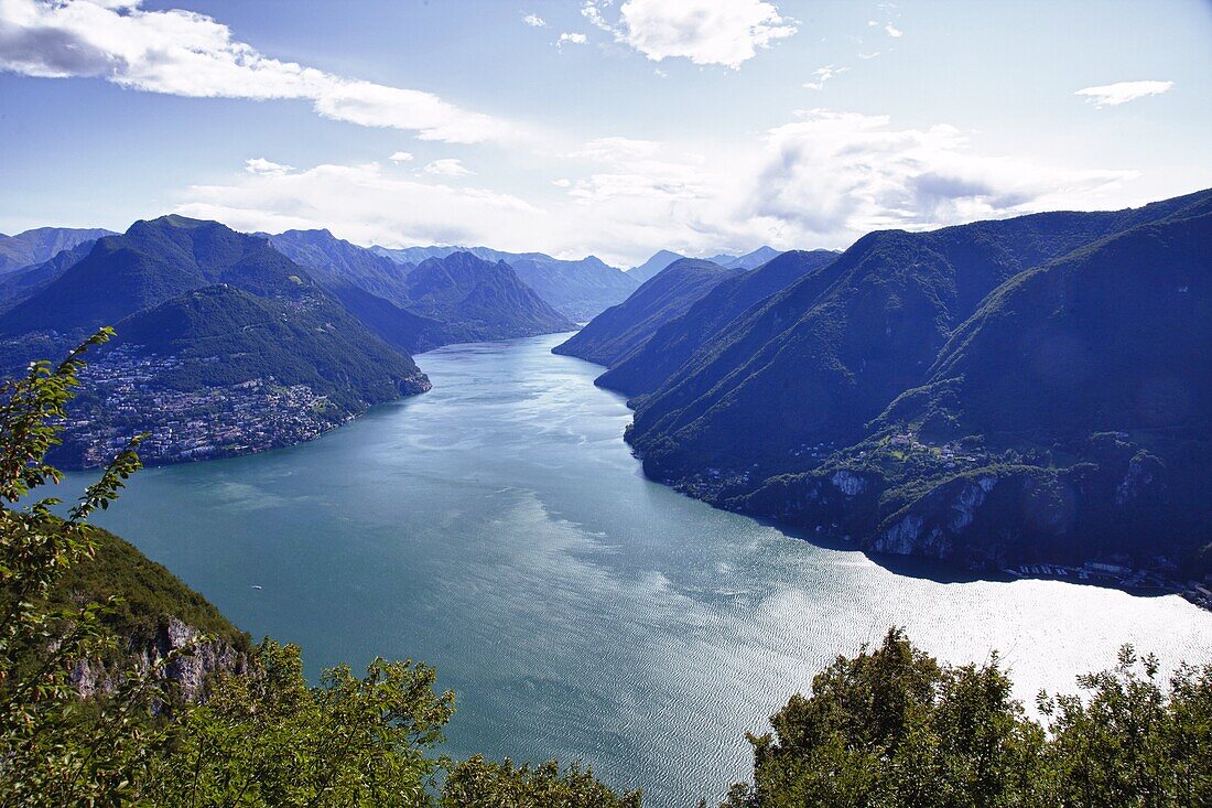 Lake of Lugano, Lugano, Canton Tessin, Switzerland, Europe