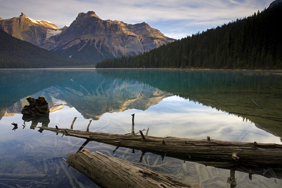 Reflections at Emerald Lake, Yoho National Park, UNESCO World Heritage Site, British Columbia, Rocky Mountains, Canada, North America