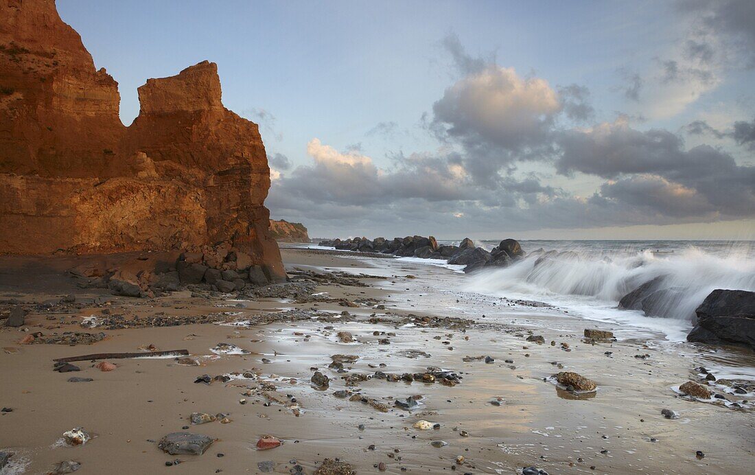 The heavily sea eroded coastline at Happisburgh, Norfolk, England, United Kingdom, Europe