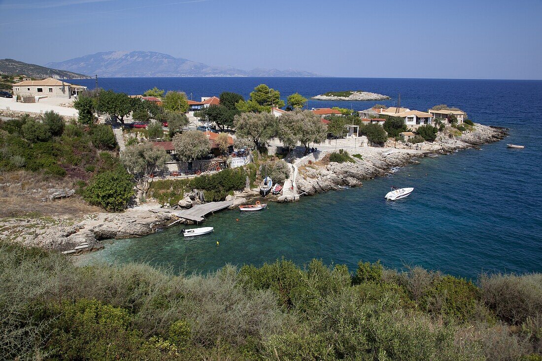 Makrigialos village and Cephalonia Island, Zakynthos, Ionian Islands, Greek Islands, Greece, Europe
