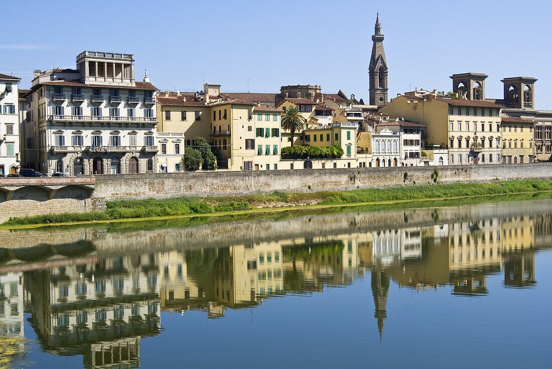 Lungarno delle Grazie and Arno river, UNESCO World Heritage Site, Florence, Tuscany, Italy, Europe