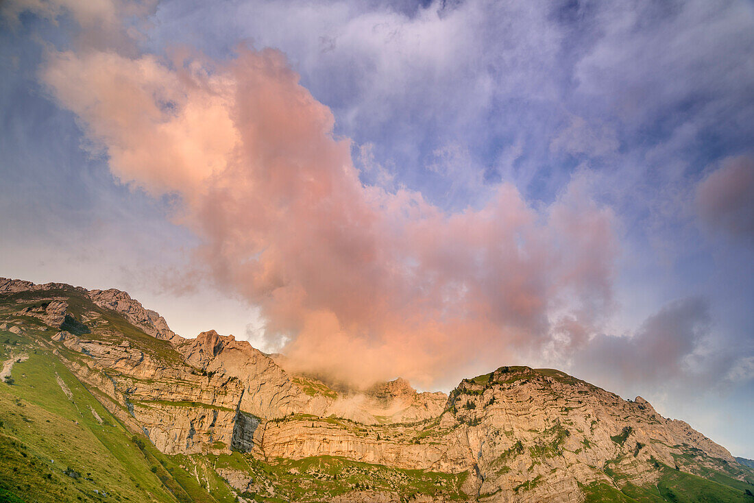 Mood of clouds above La Tournette, La Tournette, Haute-Savoie, France