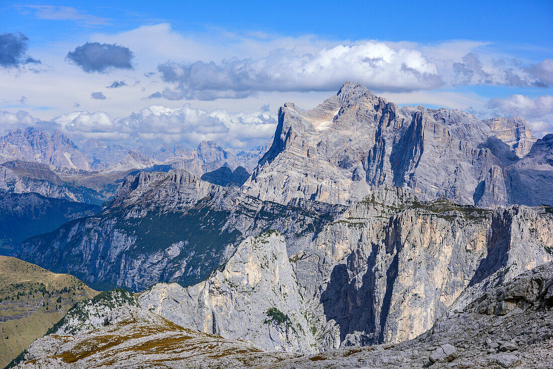 Civetta, from Passo Canali, Pala range, Dolomites, UNESCO World Heritage Dolomites, Trentino, Italy