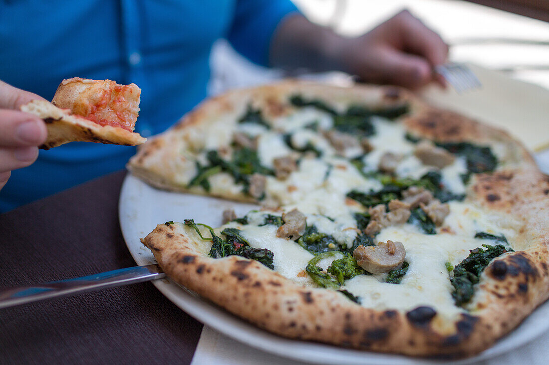 Pizza, Pizzeria Lombardi, simple and traditional, wood-fired oven, oven entrance, dough, pastry, popular, fast-food, Italian, restaurant, lifestyle, culture, Italian food, Naples, Italy