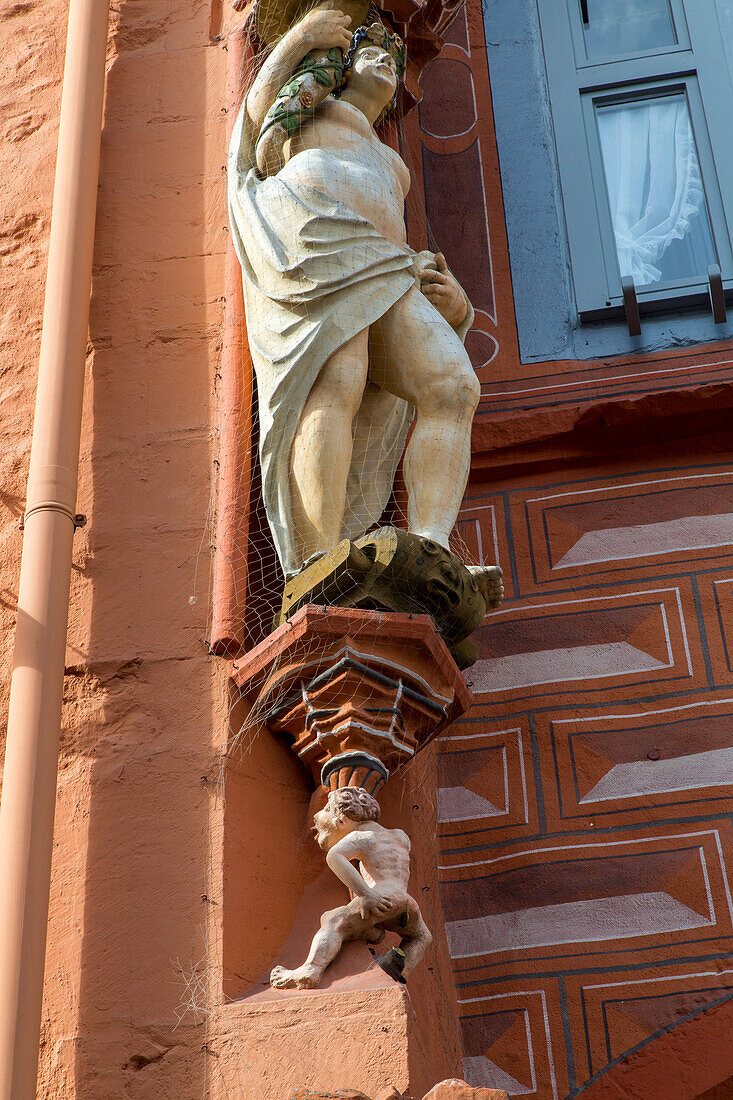 house facade, Abundantia and Ducat Man, Goslar, Lower Saxony, Germany