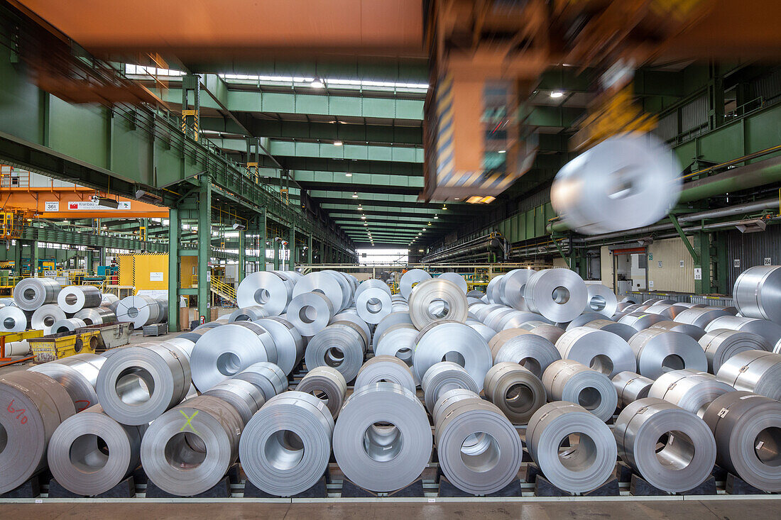 Salzgitter Steelworks, steel coils, industry, Lower Saxony, Northern, Germany