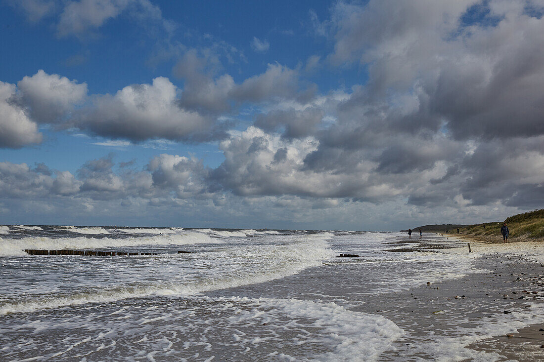 Storm along the Baltic Sea coast, Boergerende, Mecklenburg Western Pomerania, Germany