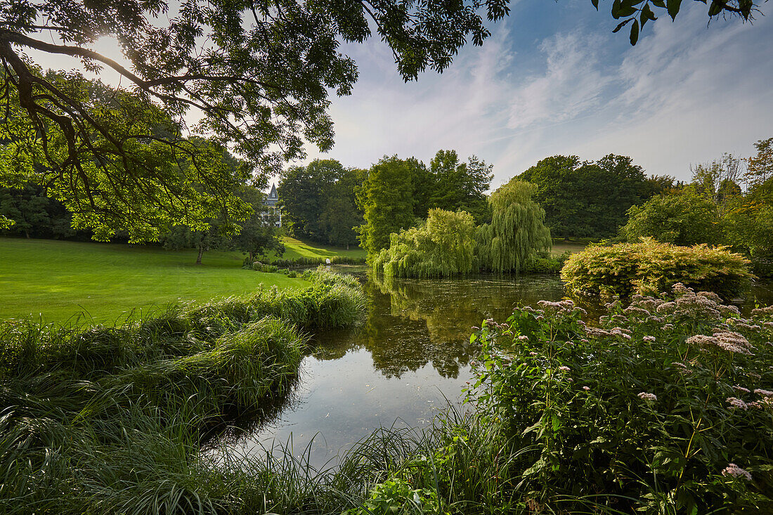 Park and castle in Liselund, Mon Island, Denmark