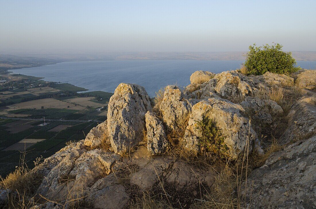Mount Arbel above the Sea of Galilee, Israel, Middle East