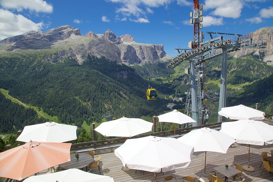 View from Col Alto, Corvara, Badia Valley, Bolzano Province, Trentino-Alto Adige/South Tyrol, Italian Dolomites, Italy, Europe