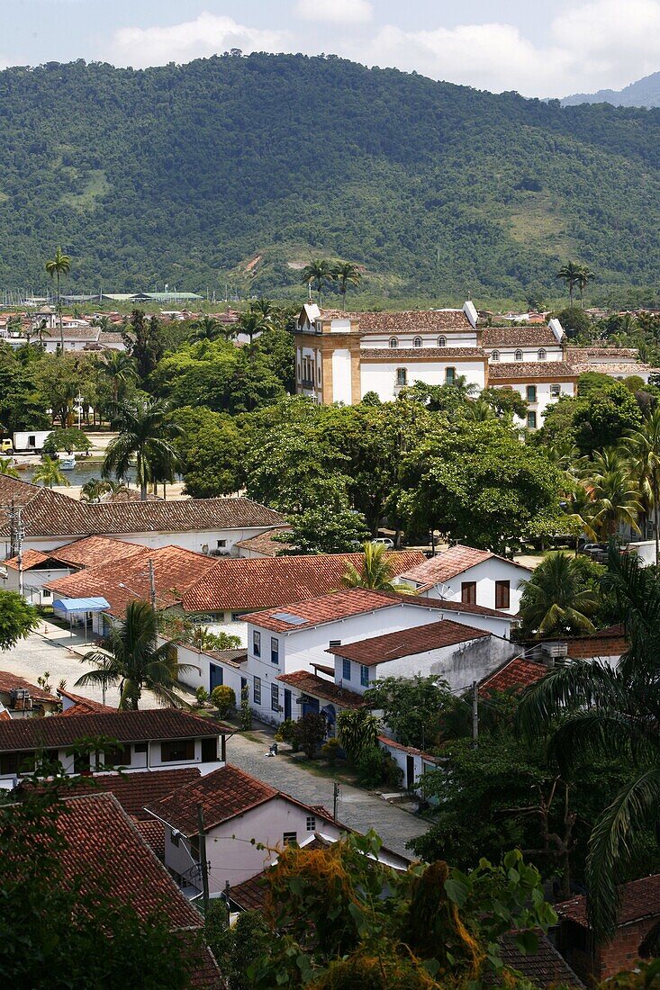 View over Parati seen from the fort, Rio de Janeiro State, Brazil, South America