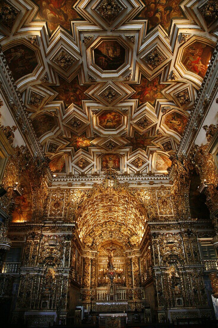 The interior of Igreja de Sao Francisco church, Salvador (Salvador de Bahia), Bahia, Brazil, South America