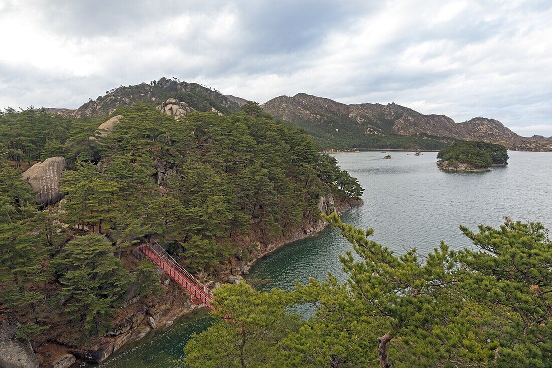 Lake in the Kumgang mountains, Democratic People's Republic of Korea (DPRK), North Korea, Asia