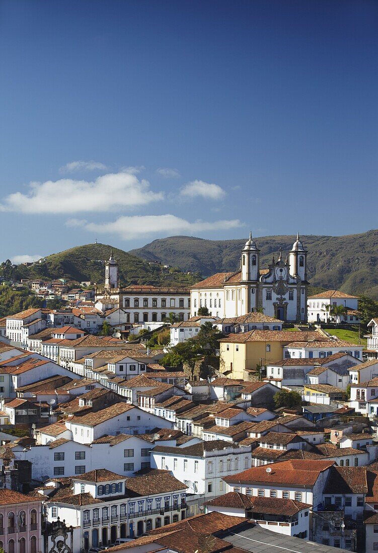 View of Ouro Preto, UNESCO World Heritage Site, Minas Gerais, Brazil, South America