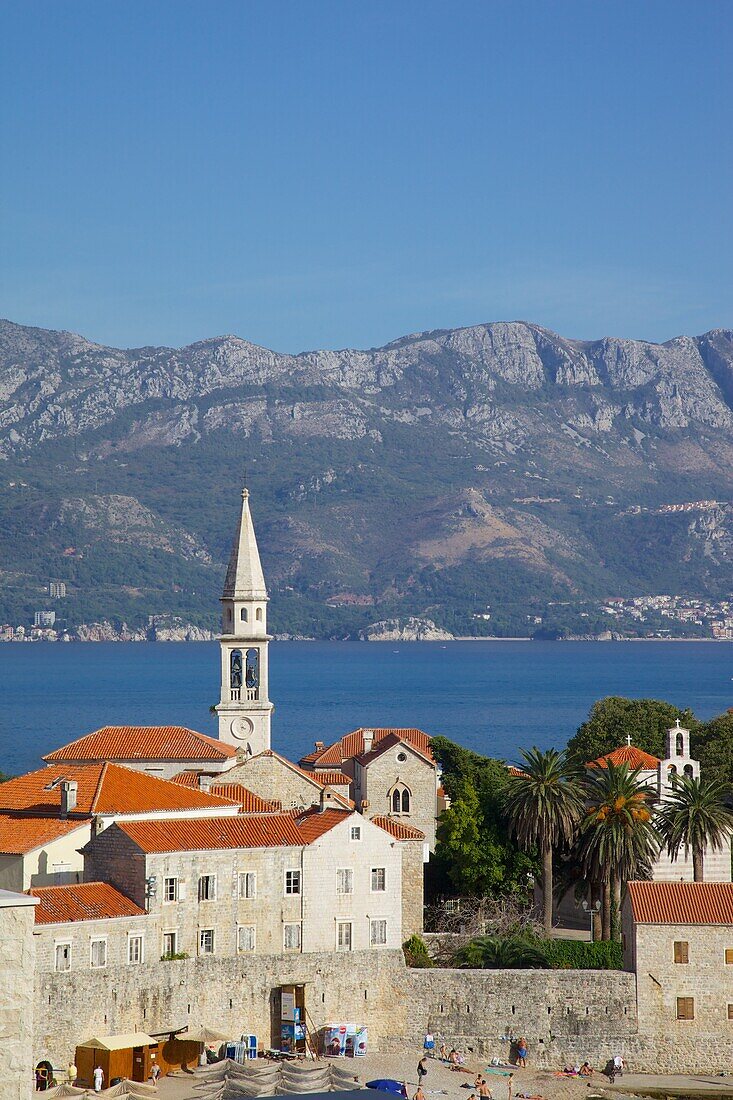 View of Old Town, Budva, Montenegro, Europe