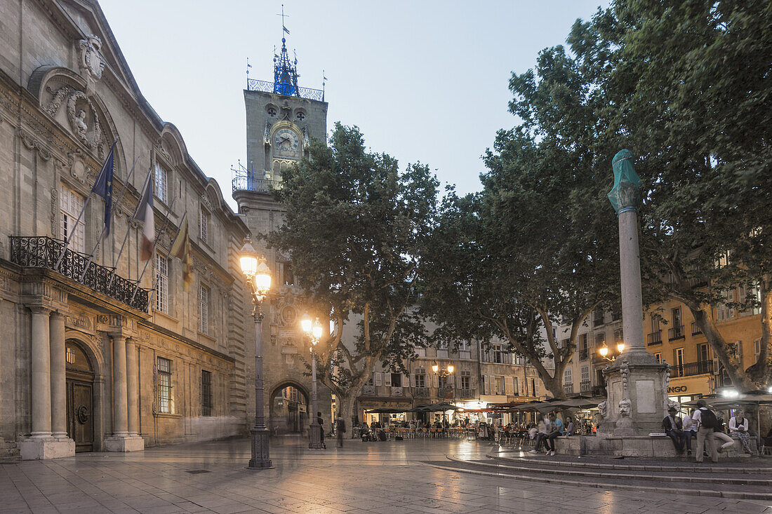 Rathaus,  Uhrenturm,  Aix en Provence,  Frankreich