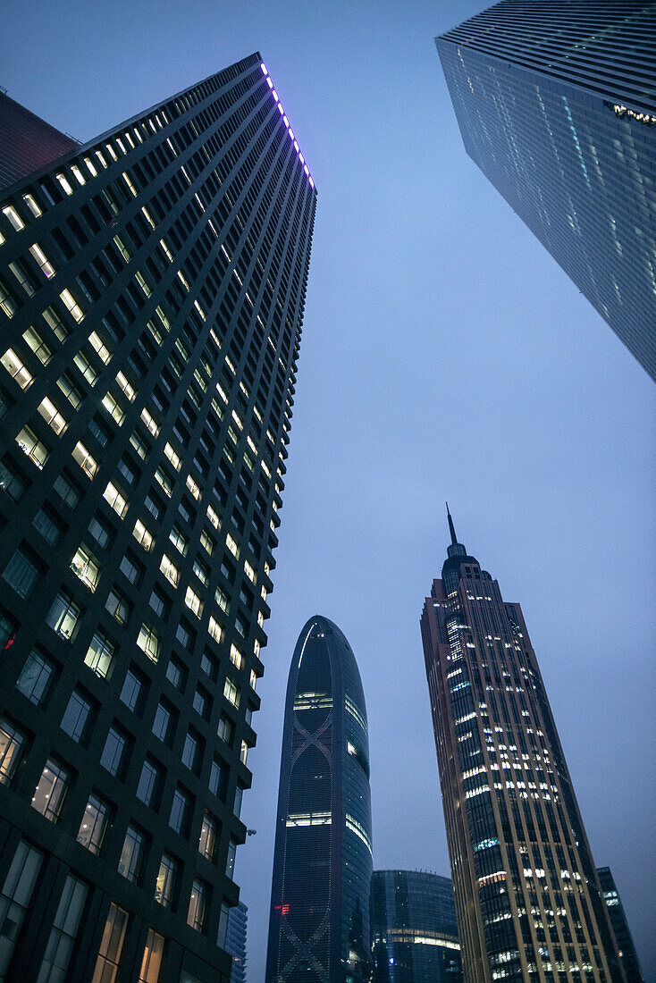 skyline at night, Downtown Guangzhou, Guangdong province, Pearl River Delta, China