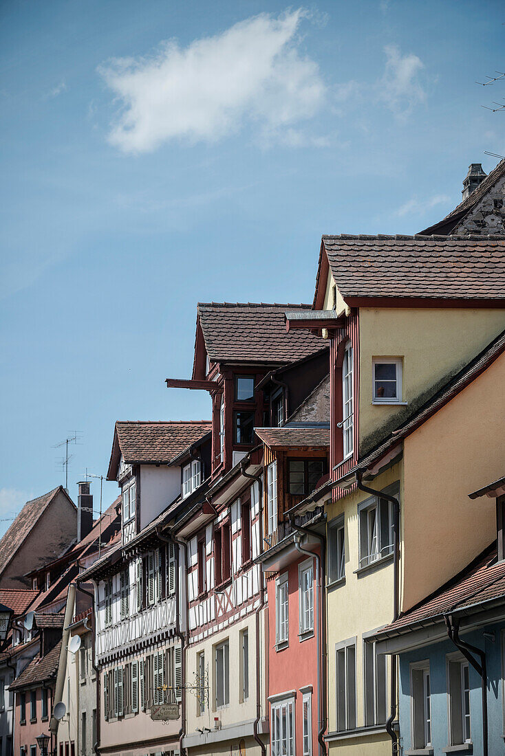 old town with timber frame houses, Ueberlingen, Lake Constance, Baden-Wuerttemberg, Germany