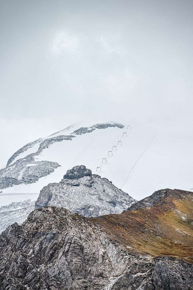 Ski piste at Hintertux Glacier, Zillertal, Tyrol, Austria, Alps