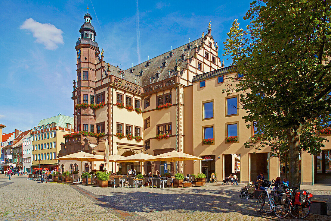 Rathaus, Renaissance, Markt, Schweinfurt, Unterfranken, Bayern, Deutschland, Europa