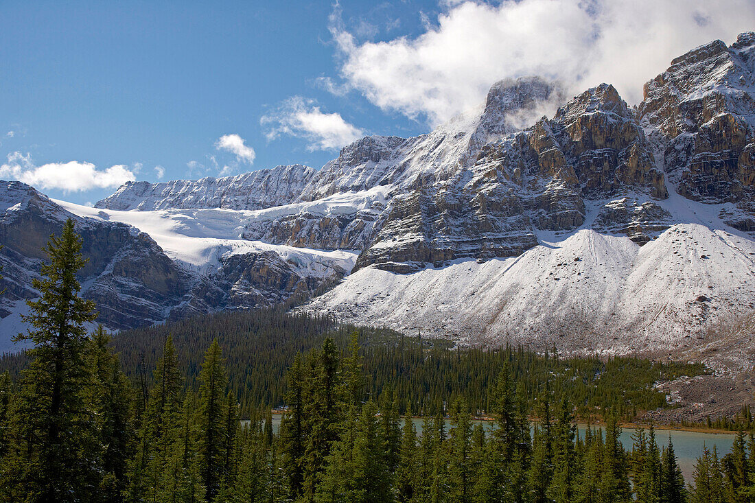 Crowfoot Glacier, Bow Lake, Banff National Park, Rocky Mountains, Alberta, Canada