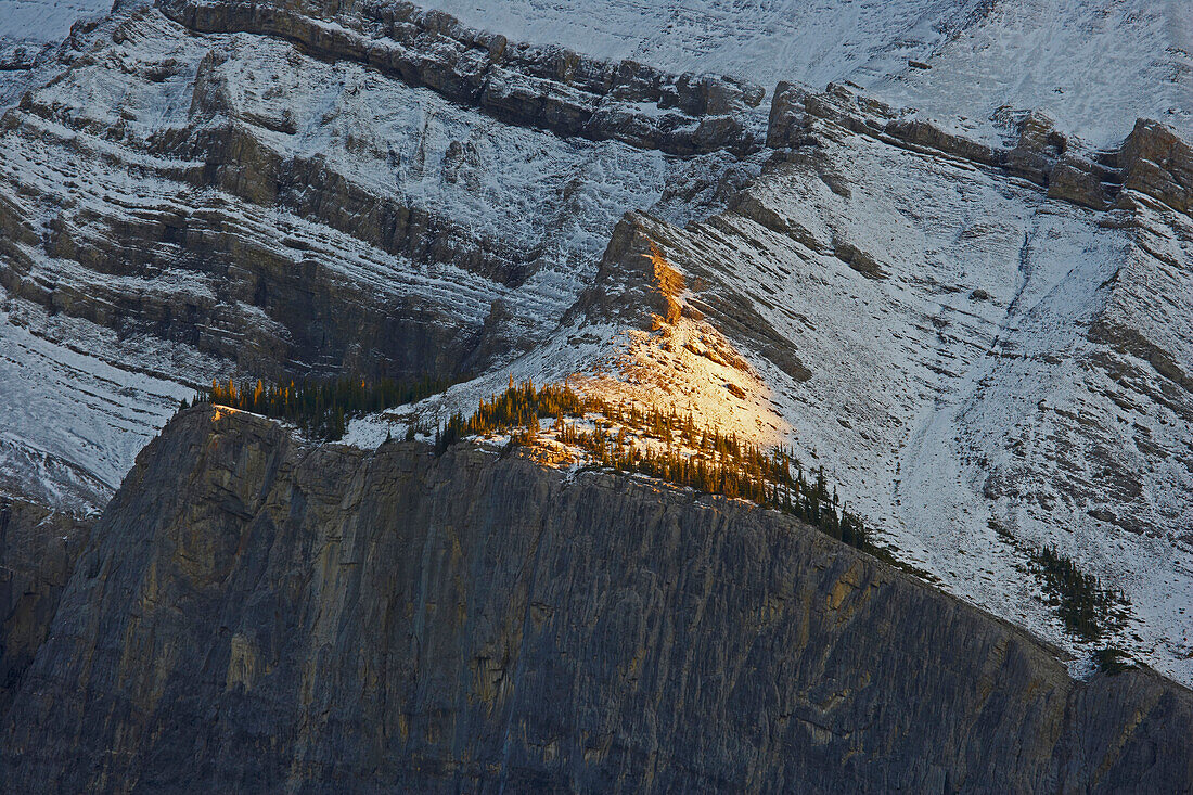 View at Bow Valley and Mount Rundle, Banff National Park, Rocky Mountains, Alberta, Canada