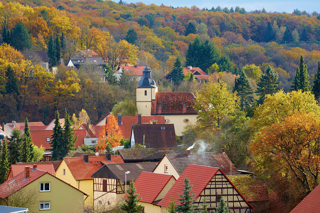 Blick auf Zell, Gemeinde Üchtelhausen, Unterfranken, Bayern, Deutschland, Europa