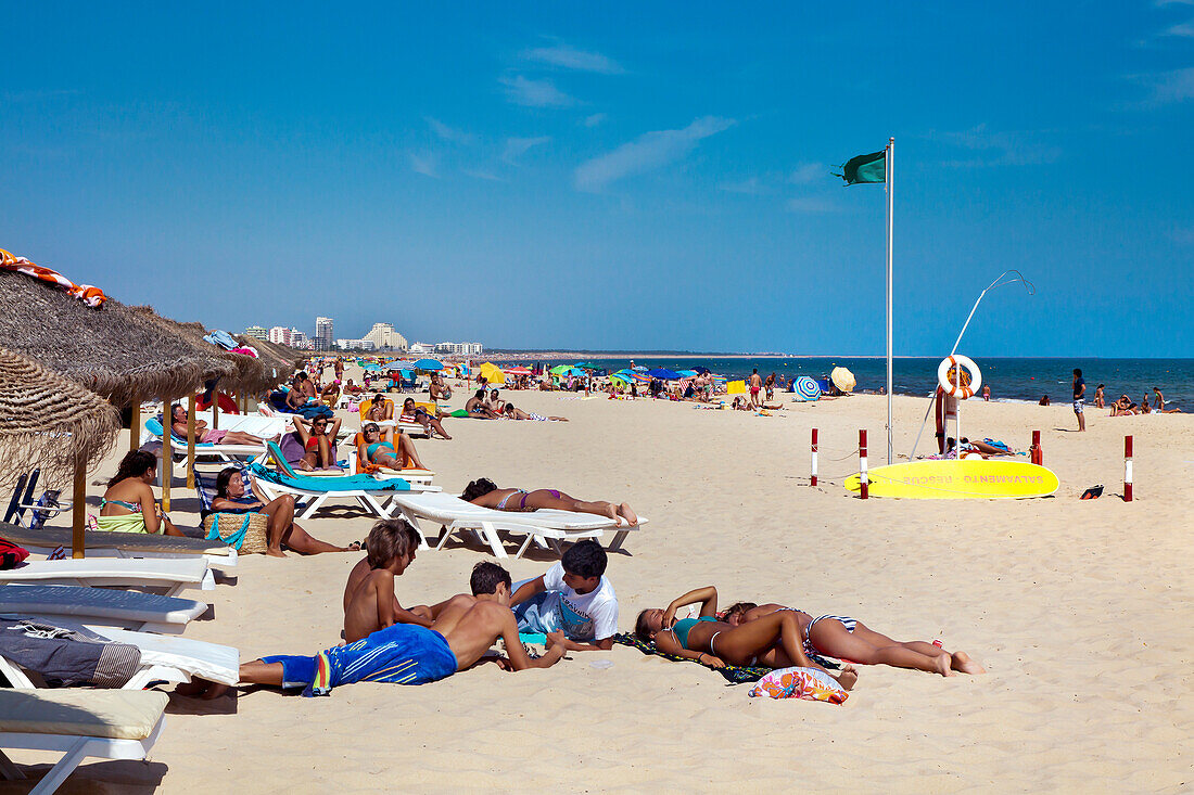 Strandleben, Strand, Praia Verde, Algarve, Portugal
