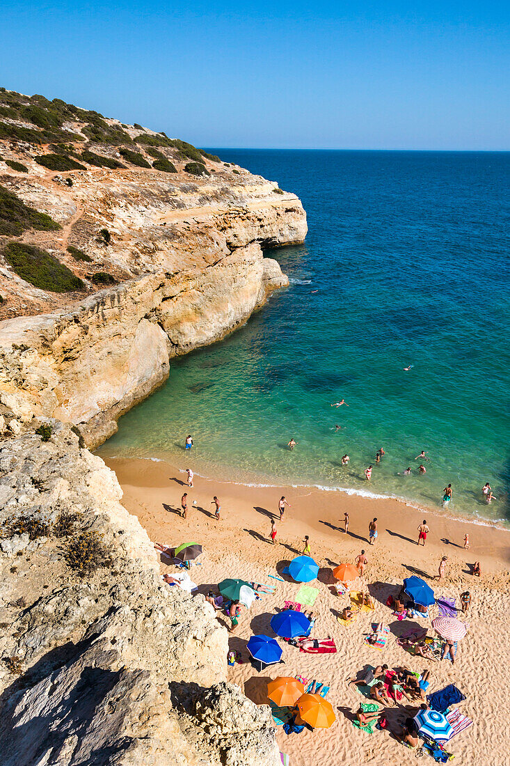 View towards beach Praia do Carvalho, Algarve, Portugal