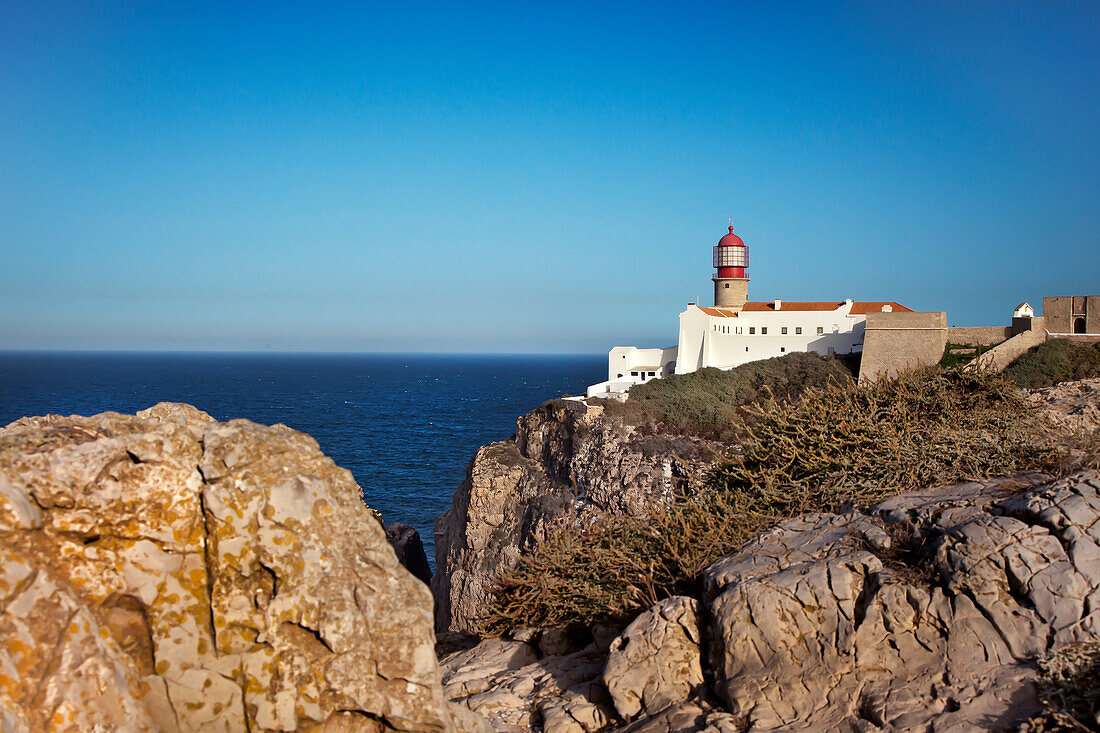 Lighthouse, Cabo de Sao Vicente, Costa Vicentina, Algarve, Portugal