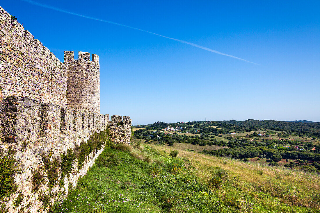 Blick von der Burg, Santiago do Cacem, Costa Vicentina, Alentejo, Portugal