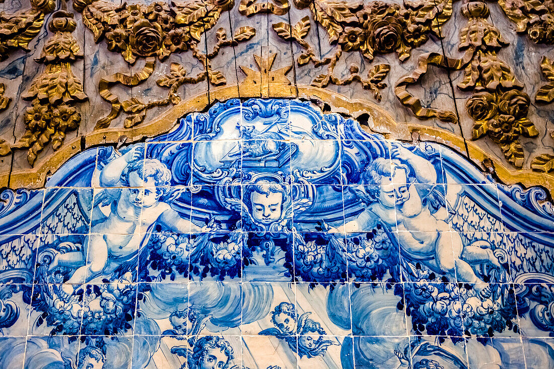 Kachelbild (Azulejos), Regionalmuseum in Kloster Nossa Senhora da Conceicao, Beja, Alentejo, Portugal