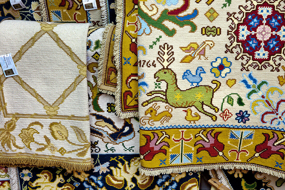 Typische hand gemachte Teppiche, Arraiolos, Alentejo, Portugal