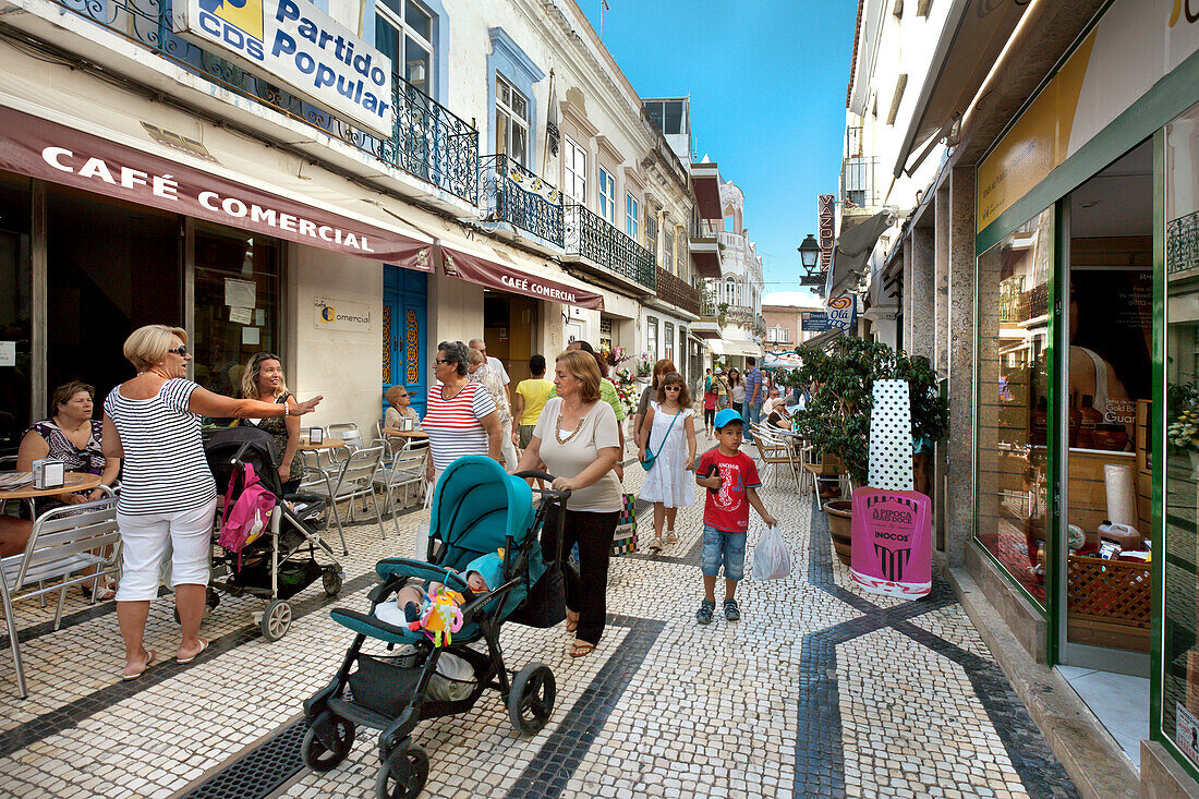 Pedestrian zone, Rua de Comercio, Olhao, Algarve, Portugal
