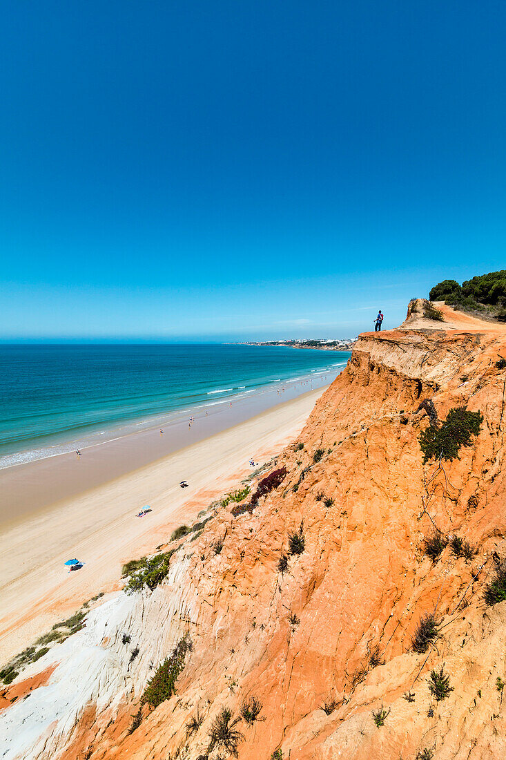 Red cliffs, Praia de Falesia, Albufeira, Algarve, Portugal