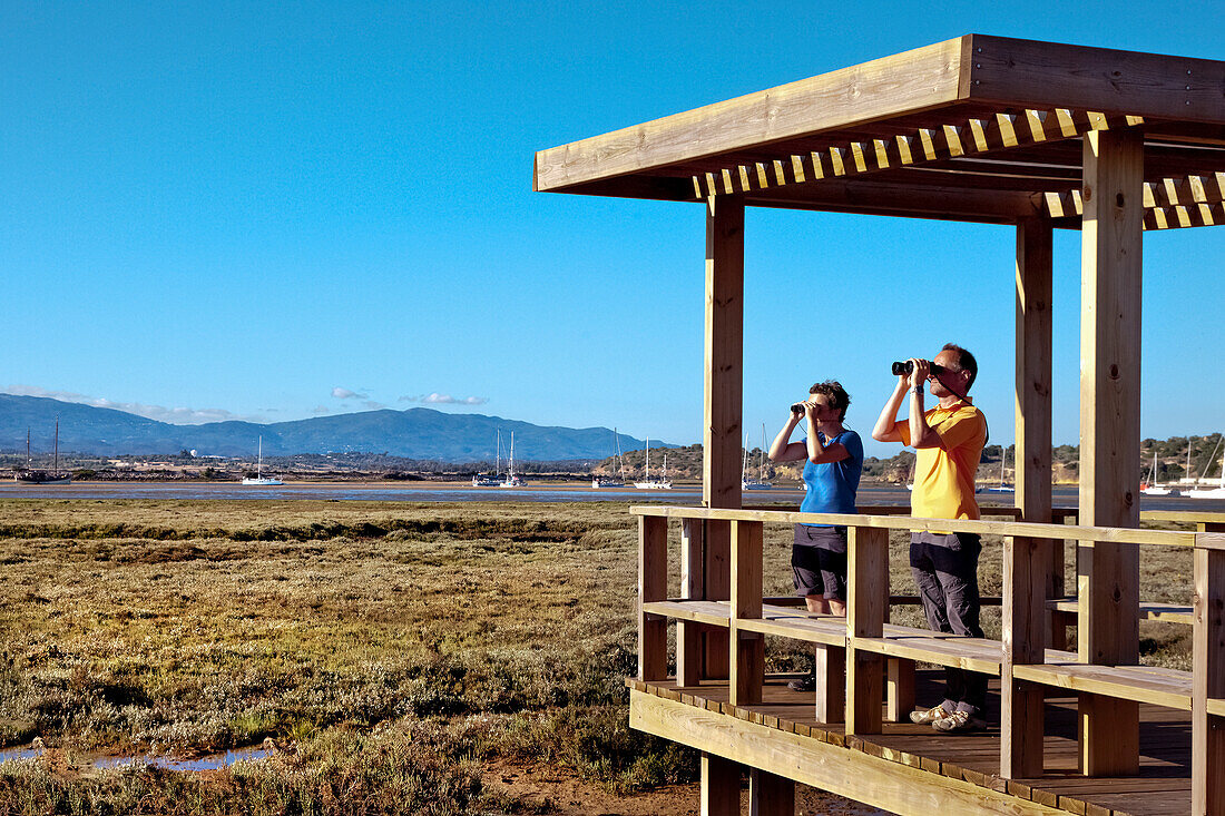 Bird watching, nature reserve, Ria de Alvor, Alvor, Algarve, Portugal