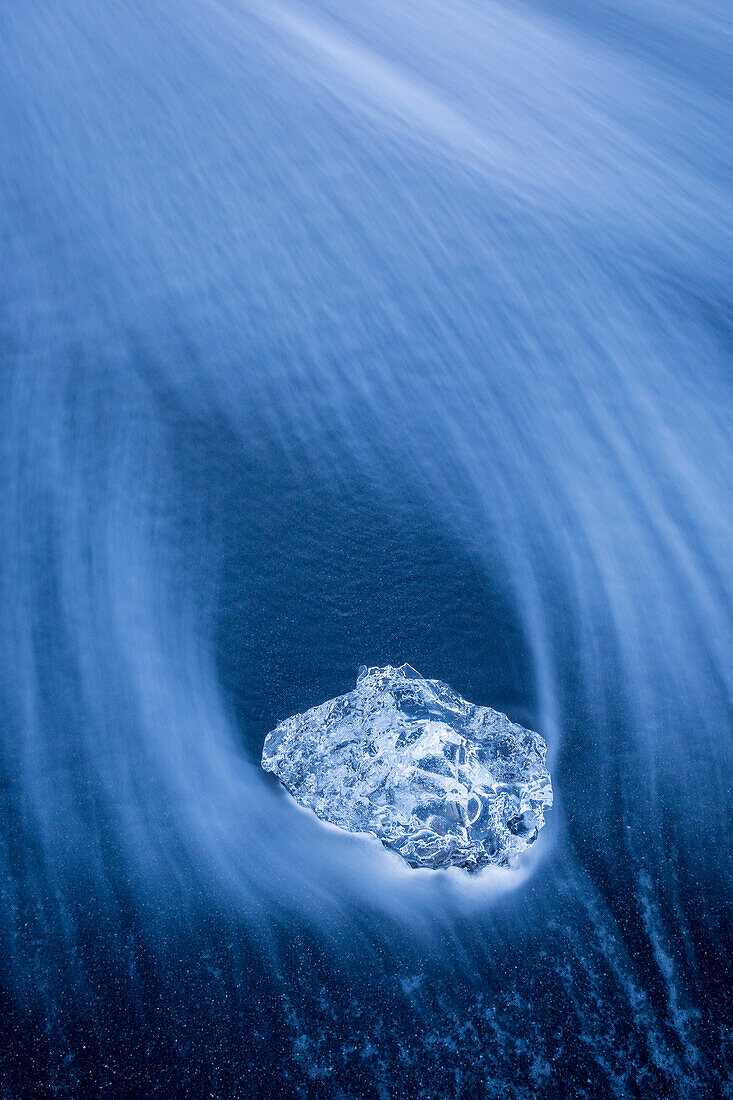 A Iceberg washed ashore near Jökulsárlón Glacier Lagoon in Southern Iceland.
