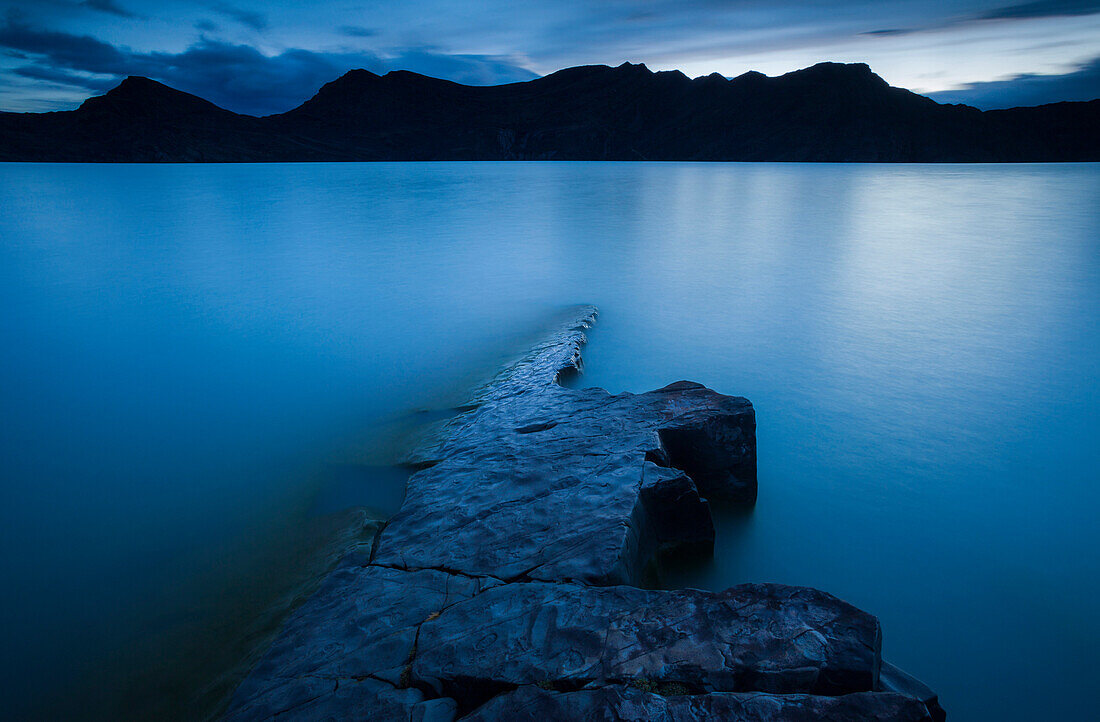 A long exposure along the shore of Lago Nordenskjöld in Chile's Torres del Paine.