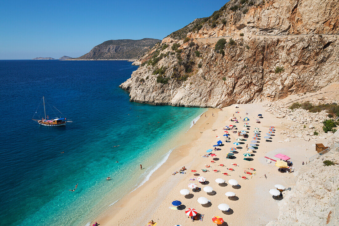 Kaputas beach, near Kalkan, Lycia, Antalya Province, Mediterranean Coast, Southwest Turkey, Anatolia, Turkey, Asia Minor, Eurasia