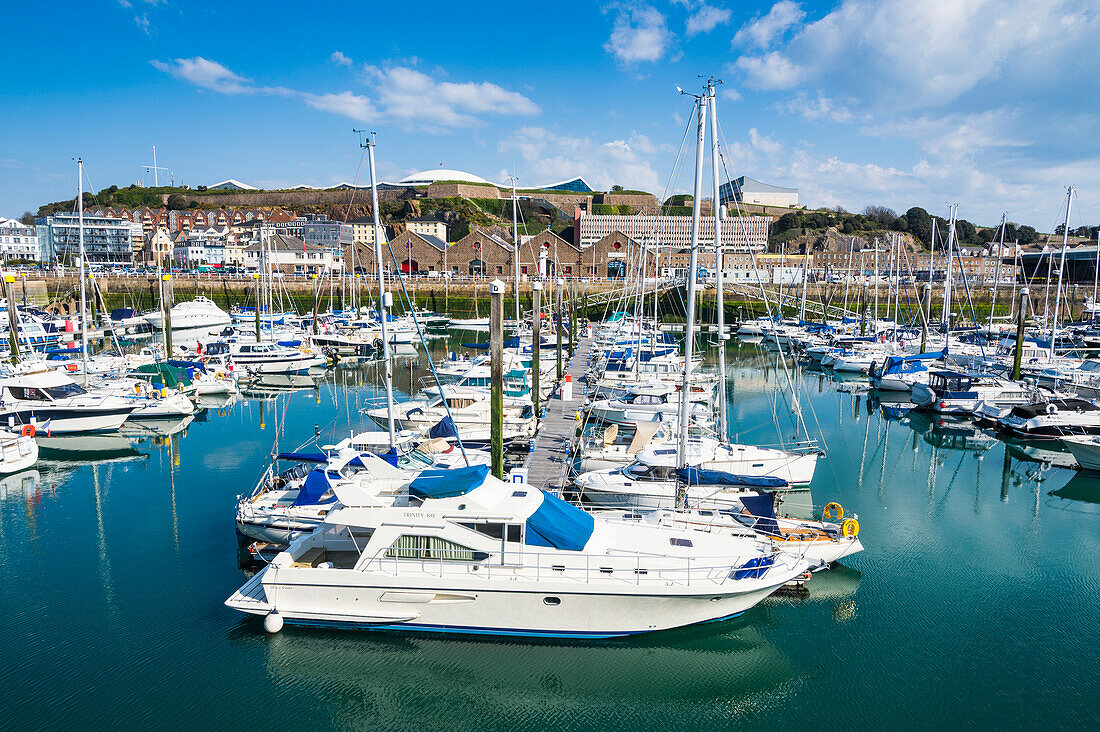 Sport boat harbour, St. Helier, Jersey, Channel Islands, United Kingdom, Europe